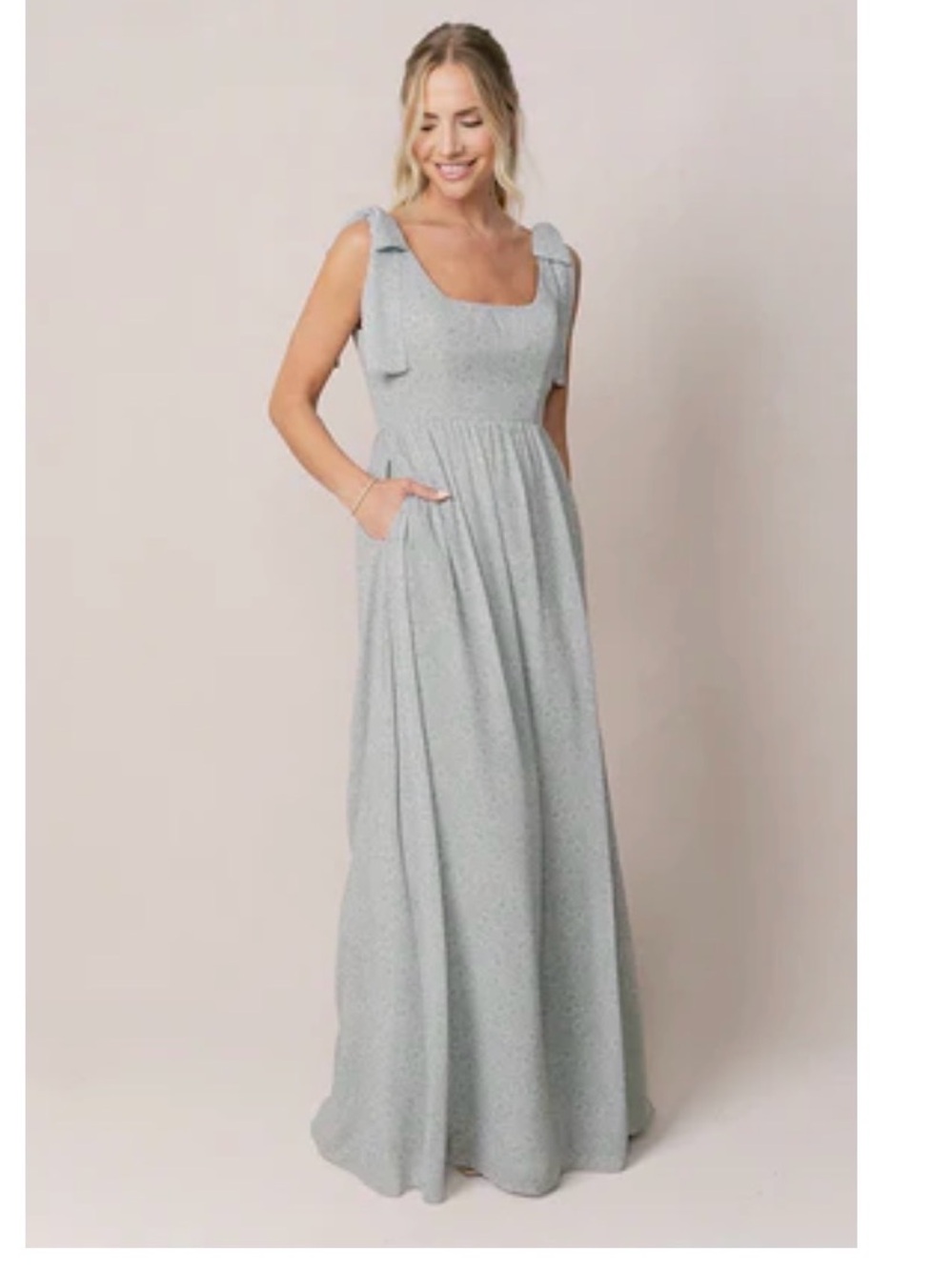 Revelry Bowie Chiffon Floral Print Dress in Sage Posey, size 16